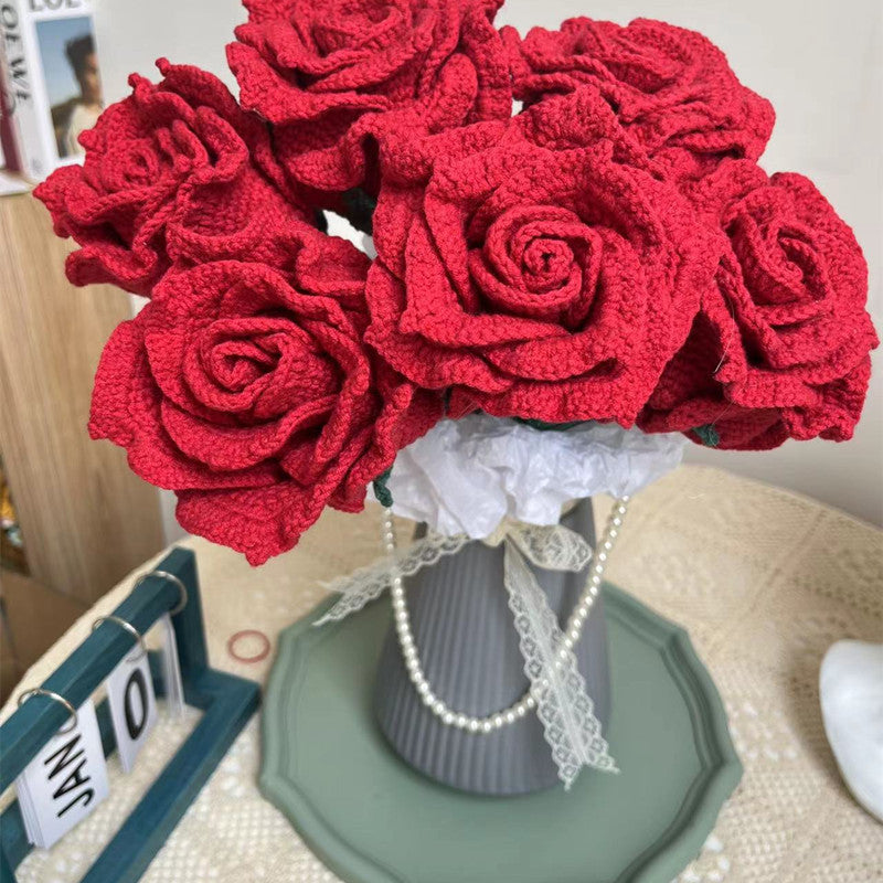 Handcrafted 2 Packs of Charming Crochet Rose