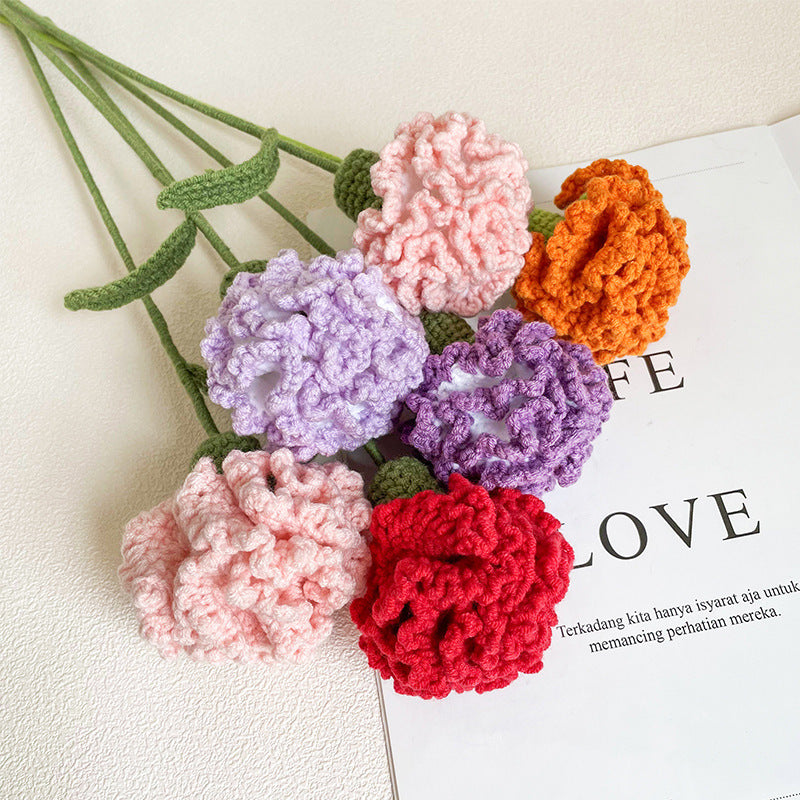 Handcrafted 2 Packs of Blooming Crochet Carnation