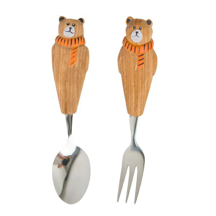 Handcrafted Animal-Inspired Wooden Cutlery Set - Bring Nature to Your Table