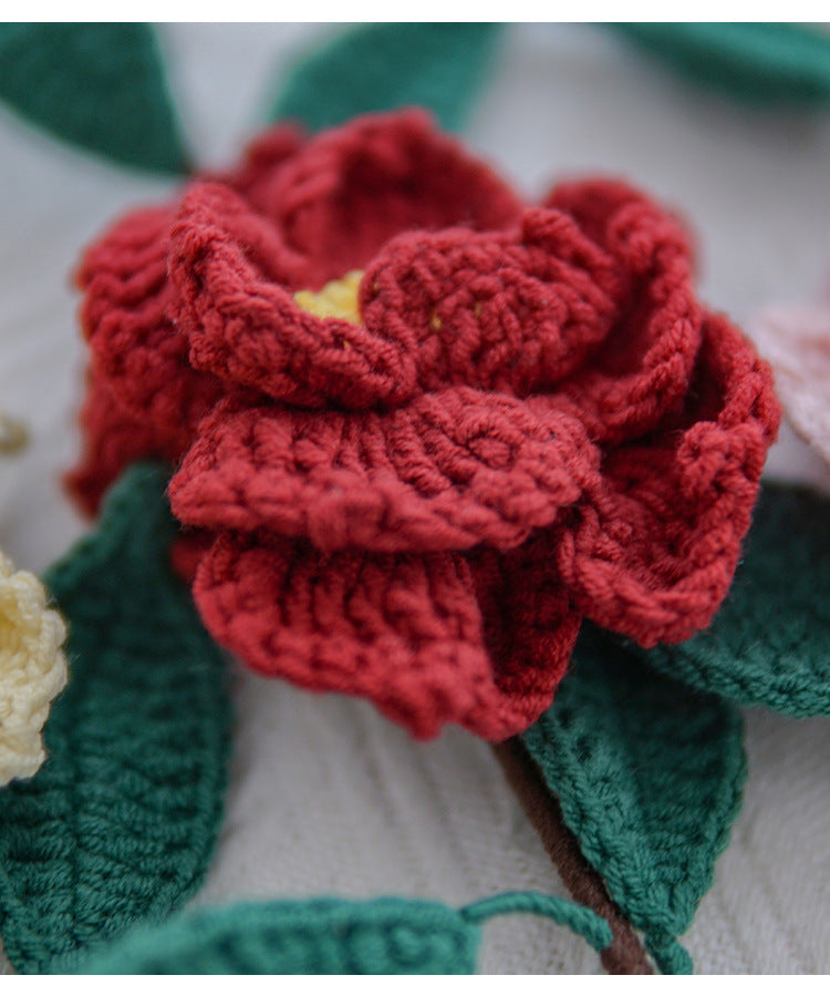 Handcrafted 3 Packs of Blooming Crochet Camellia