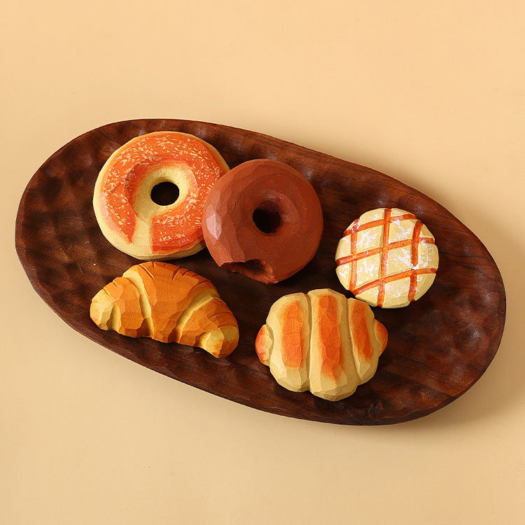 Artisan Donut Wood Sculpture - Lifelike Bakery Decor, Doughnut Art, Kitchen Counter Accent